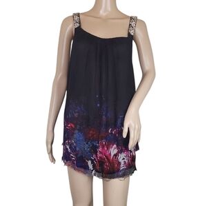 Free People Firecracker Boho Tie Dye Embellished Strap Open Back Top